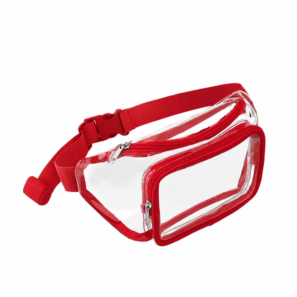 Clear PVC Stadium Waist Bag — Red