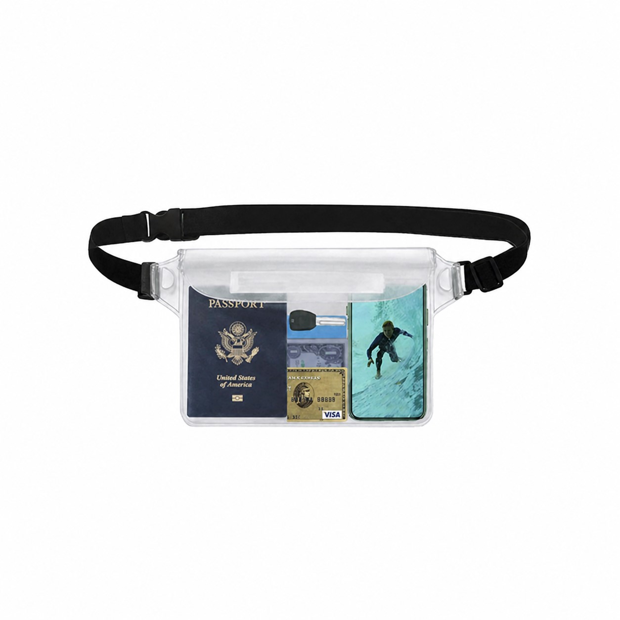 Waterproof PVC Waist Phone Bag — White
