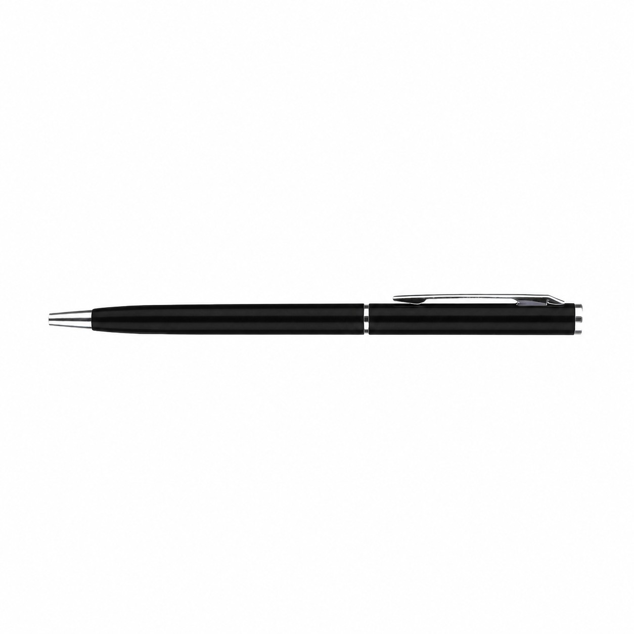 Slim Metal Barrel Twist Pen — Black