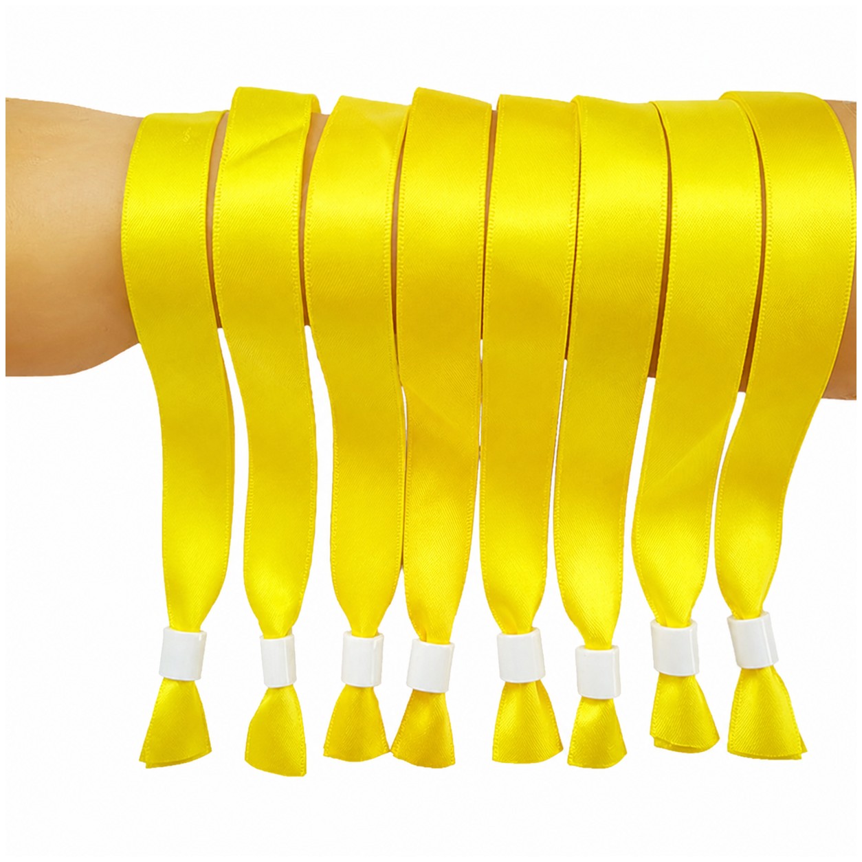 Polyester Ribbon Event Wristband — Yellow