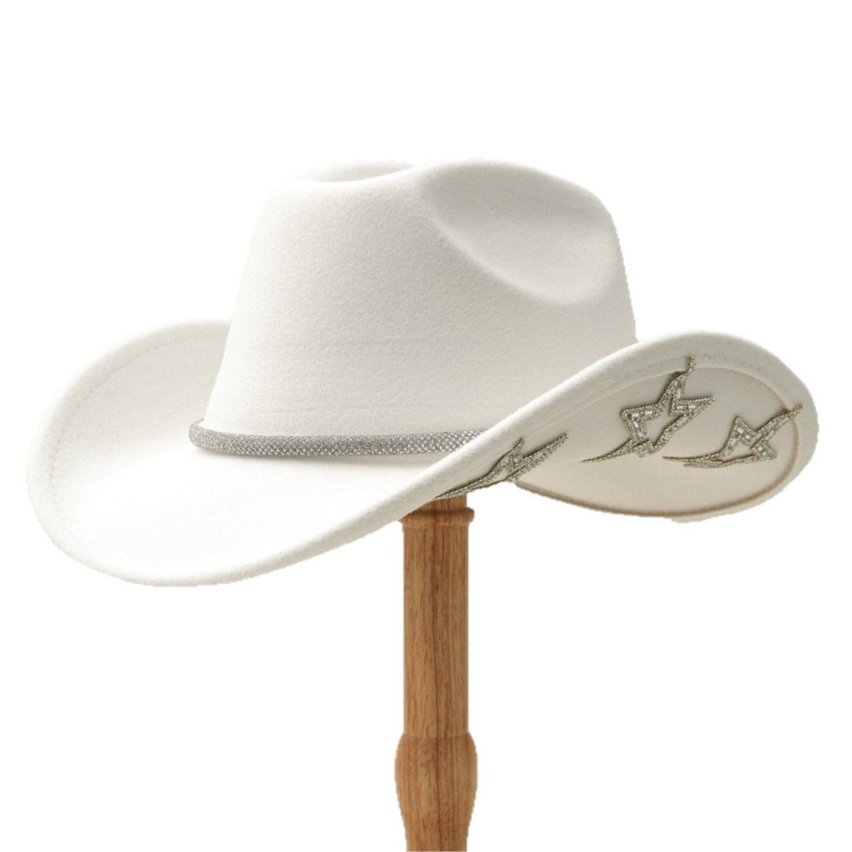 Polyester Star Rhinestone Cowgirl Hat — view 2