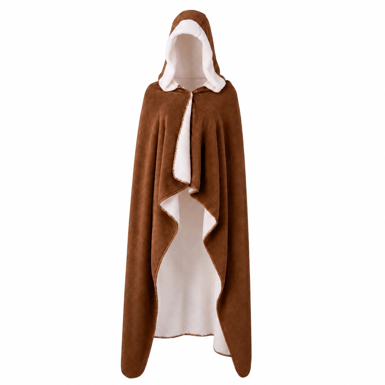 Hooded Sherpa Wearable Blanket — Brown