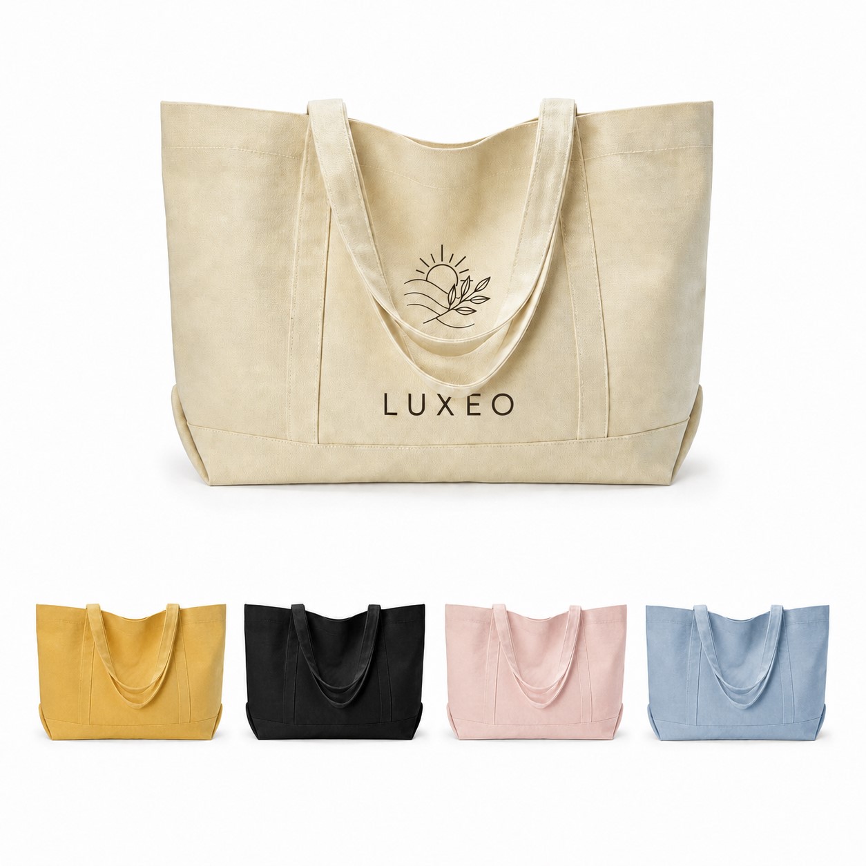 Large Canvas Tote With Metal Snap