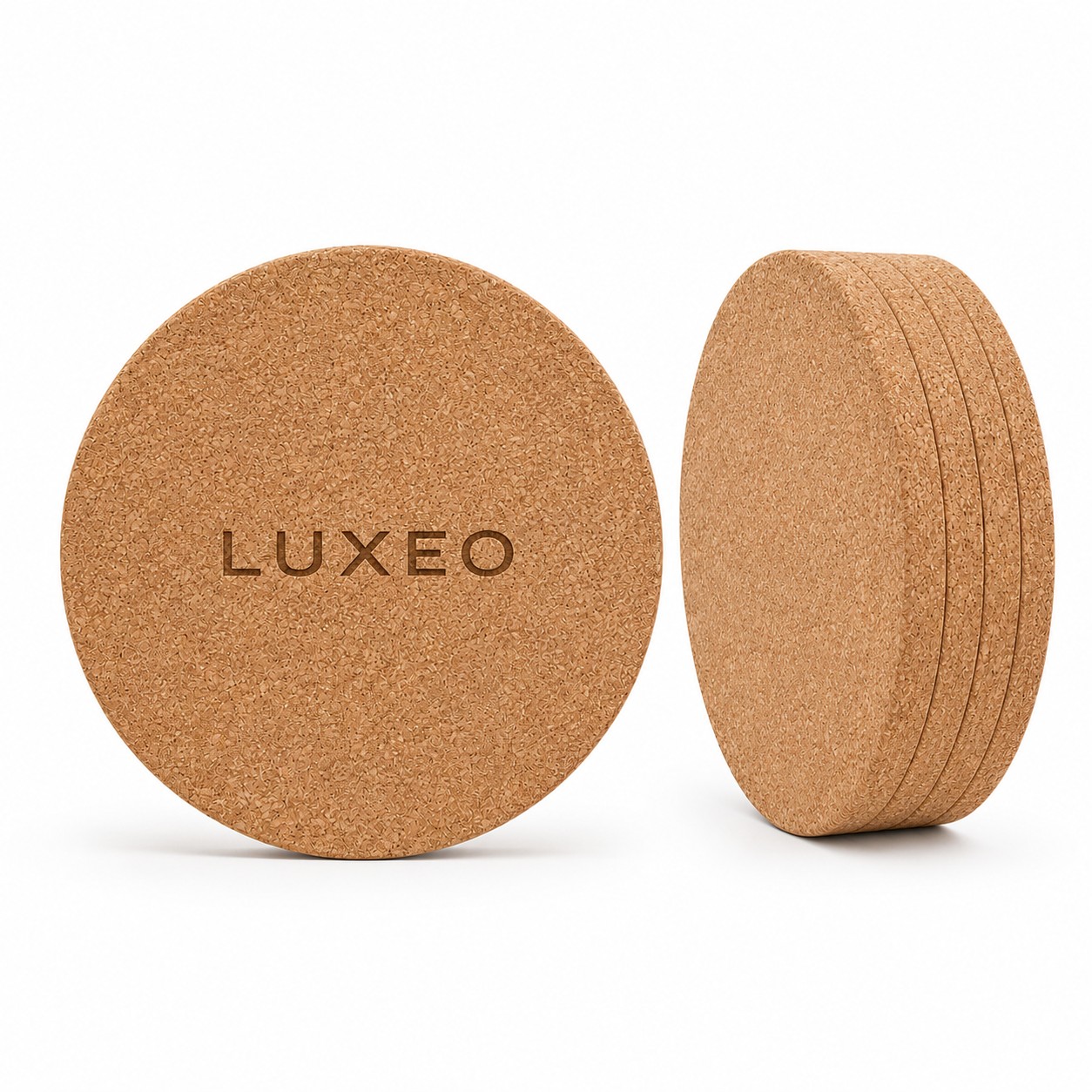Natural Cork Round Drink Coaster Set