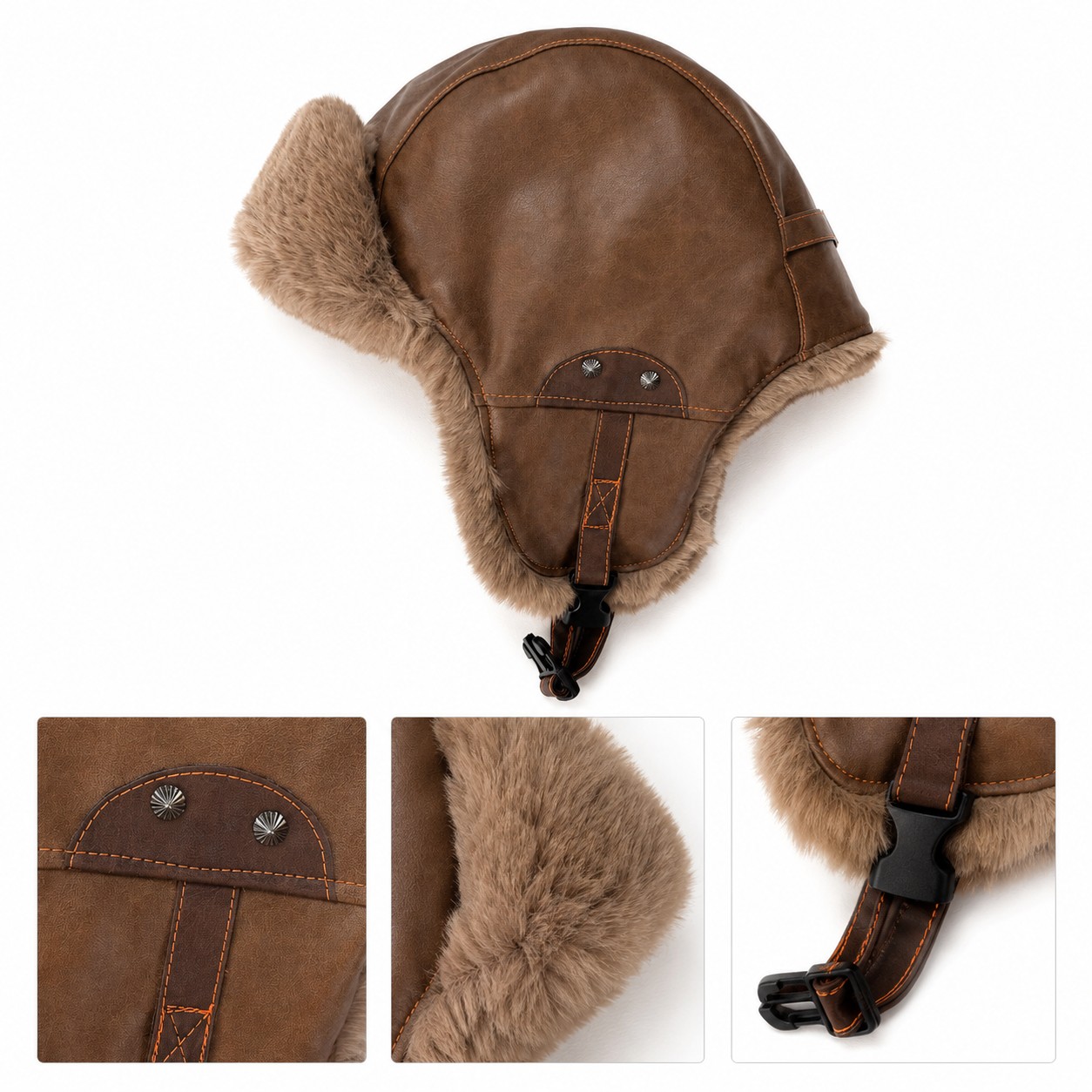 Polyester Fleece Lined Trapper Hat