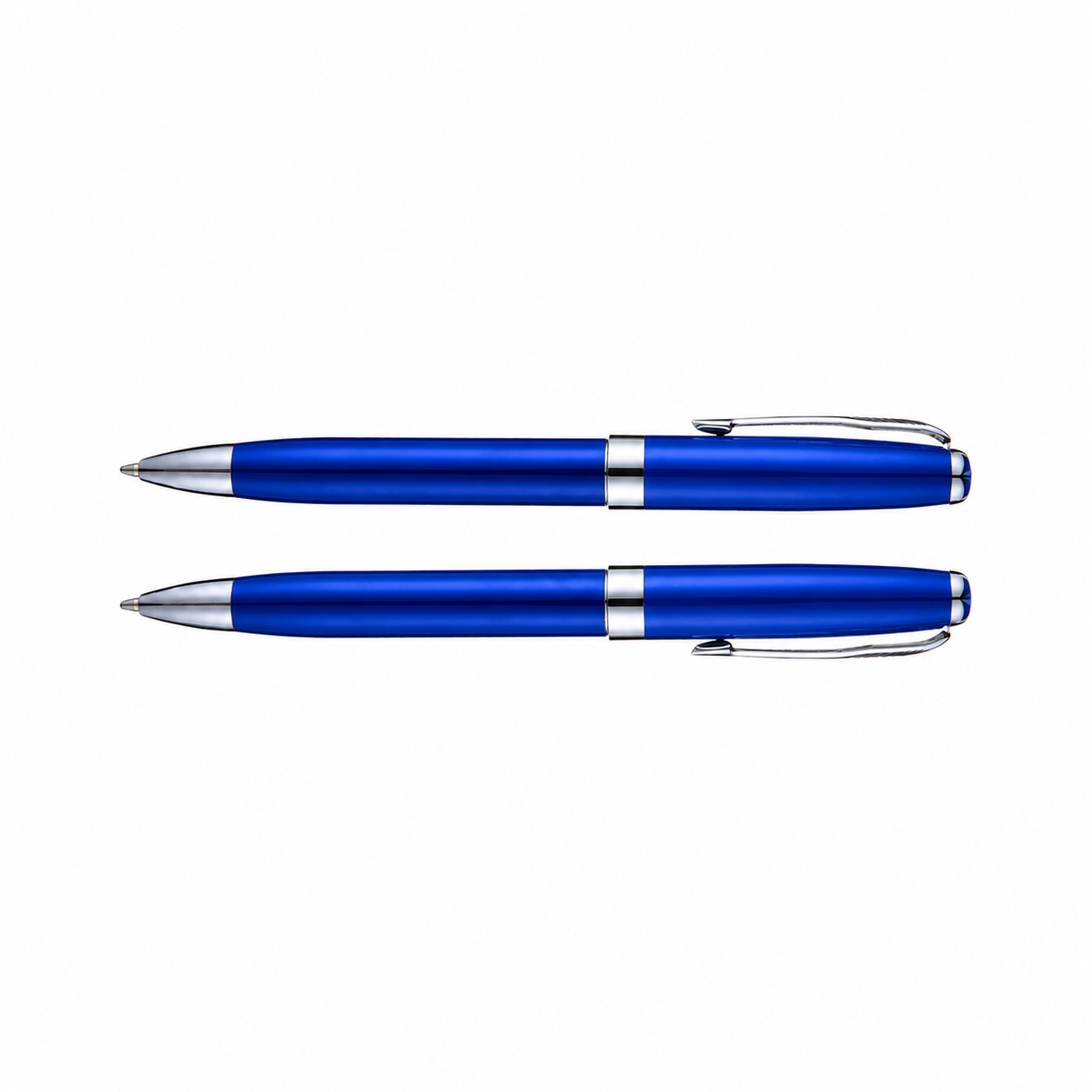 Twist-Action Aluminum Ballpoint Pen — Blue