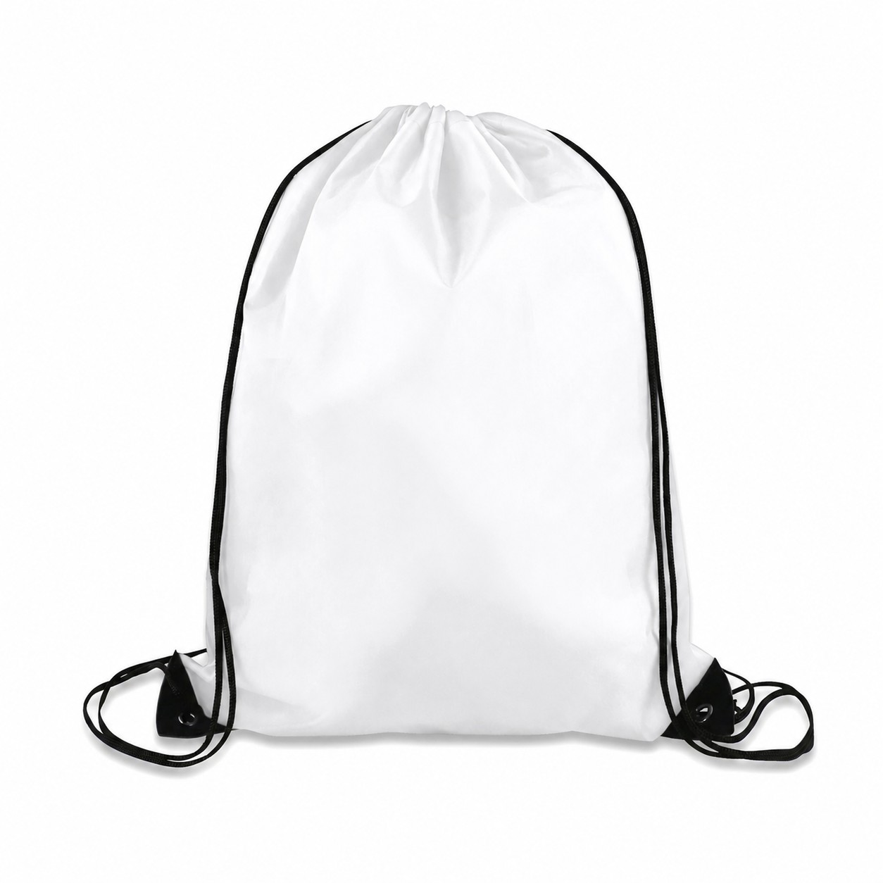 210D Polyester Drawstring Bag — White