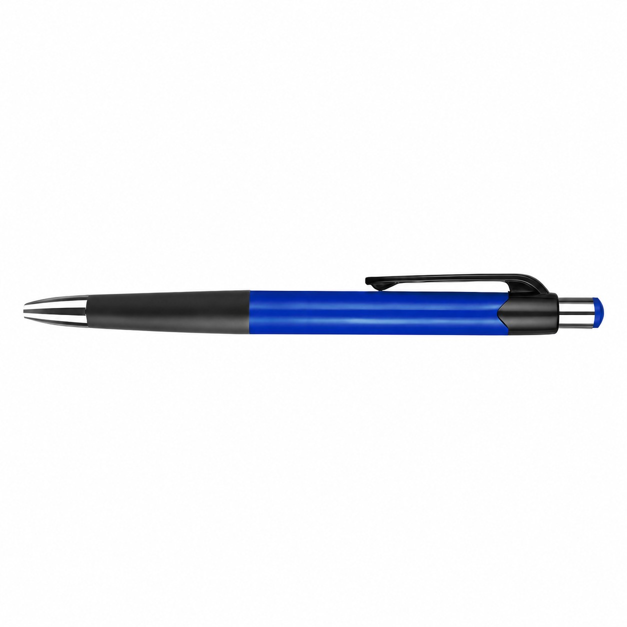 Smooth Plastic Click Ballpoint Pen — Royal Blue