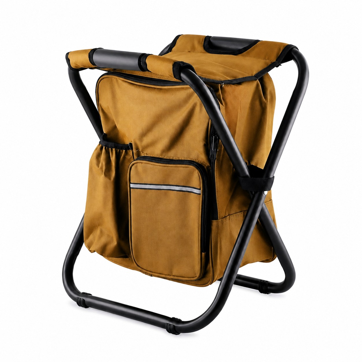 Insulated Backpack Folding Camp Chair — Bronze Gold
