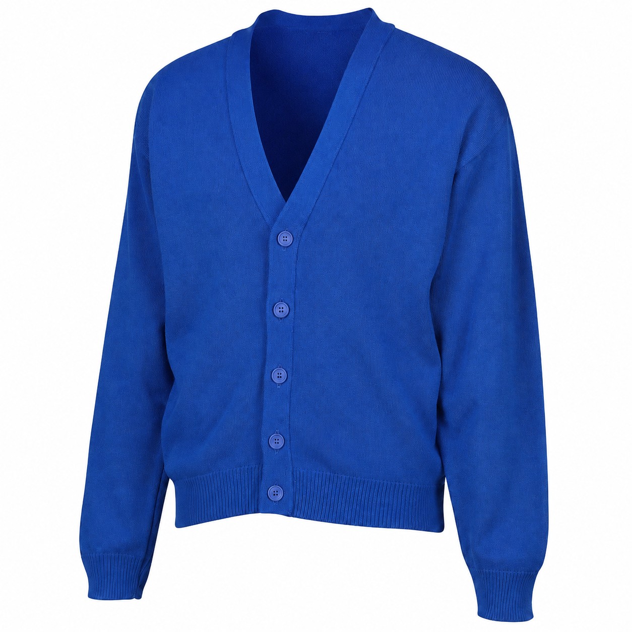 Men's Acrylic V Neck Cardigan — Blue