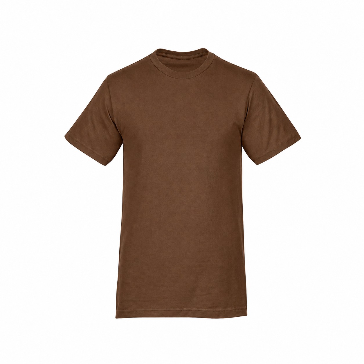 Fine Jersey Cotton Crewneck T Shirt — Brown