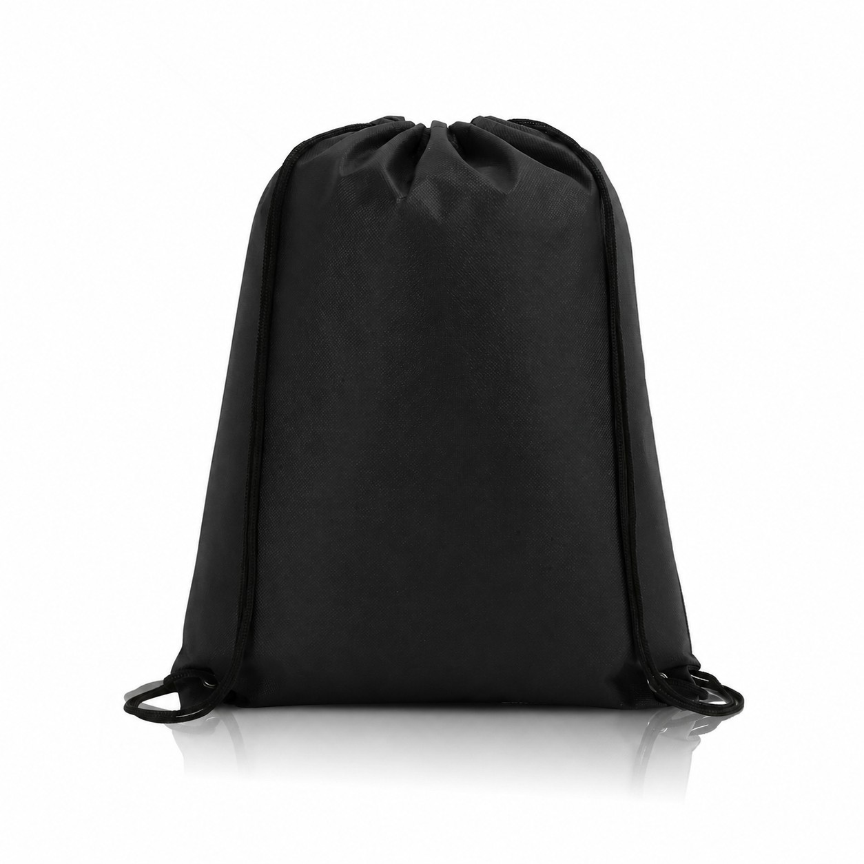 80GSM Non-Woven Drawstring Backpack — Black