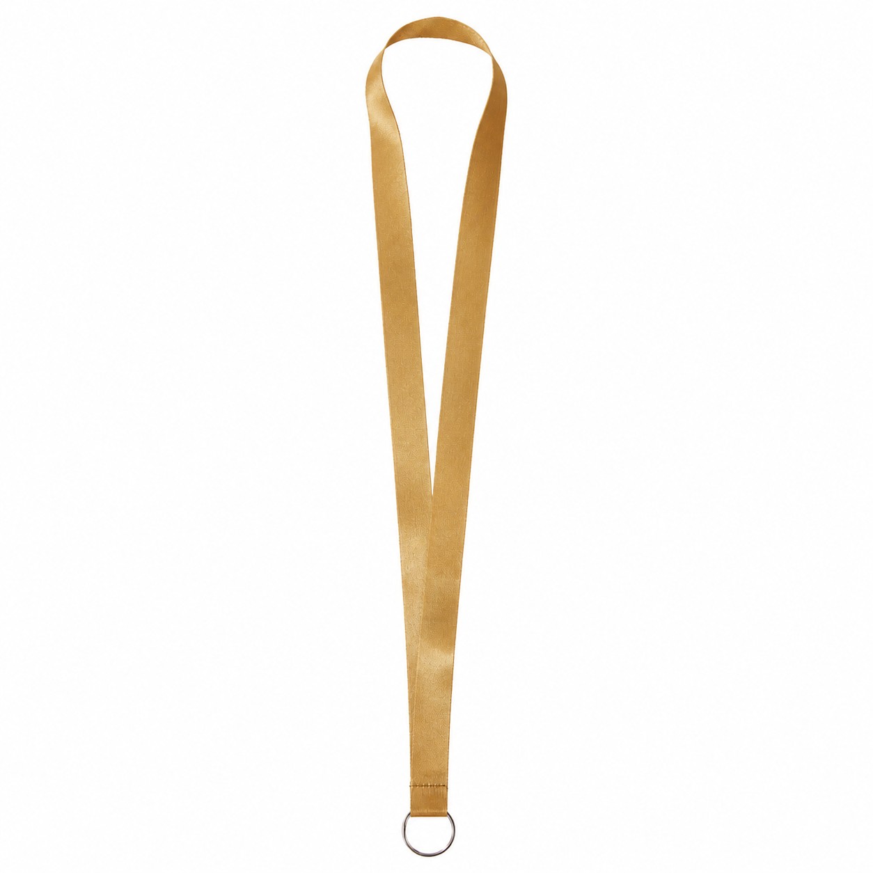 Satin Polyester Split Ring Lanyard — Bronze Gold
