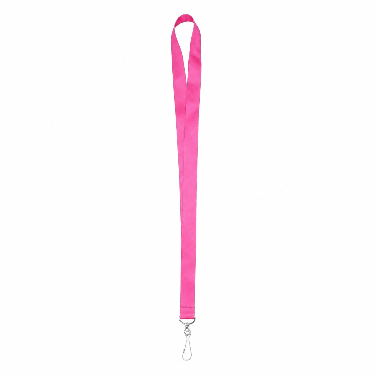Satin Polyester J-Hook Lanyard — Pink