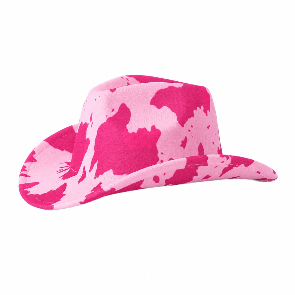 Polyester Cow Pattern Cowboy Hat — Pink