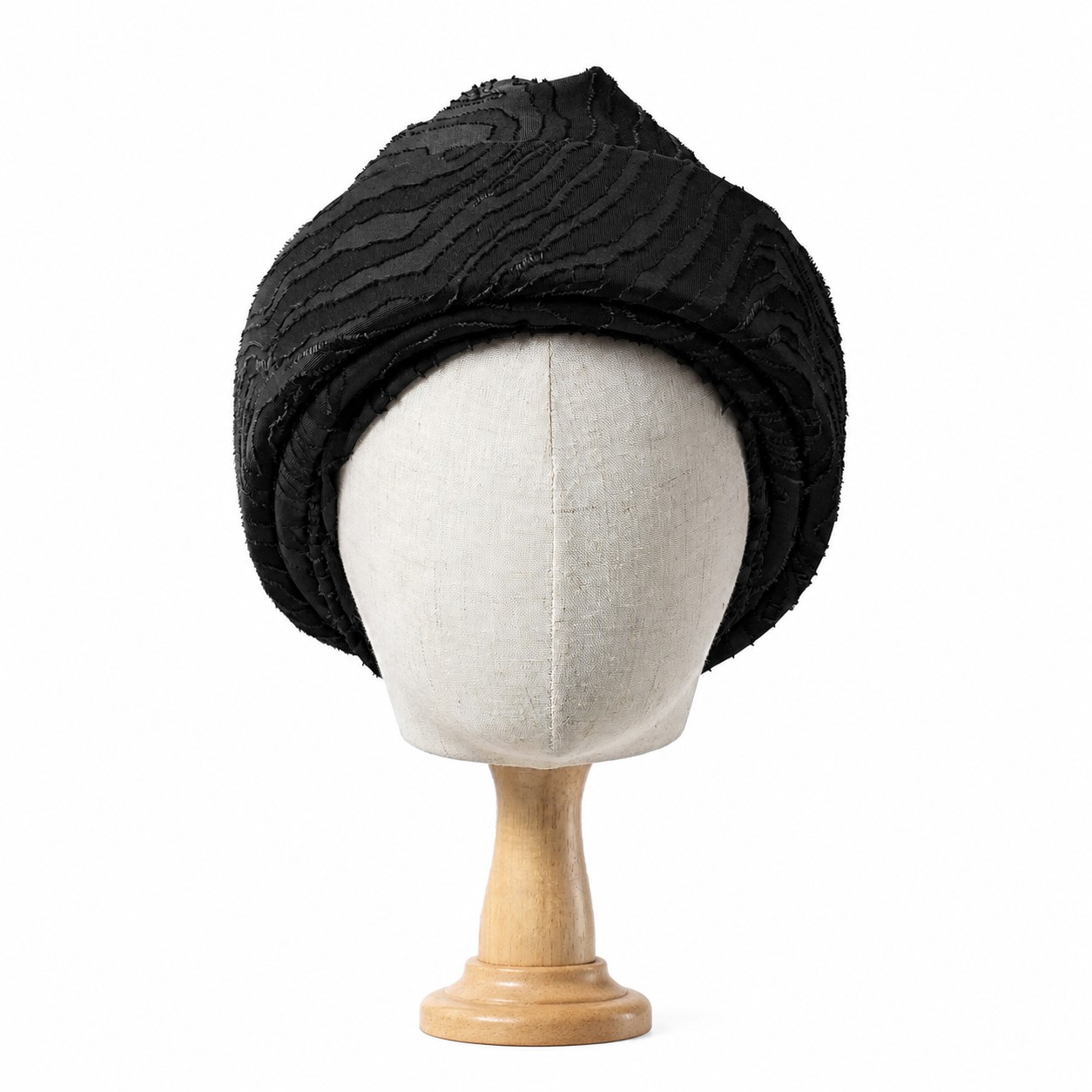Velvet Textured Headband Wrap — Black