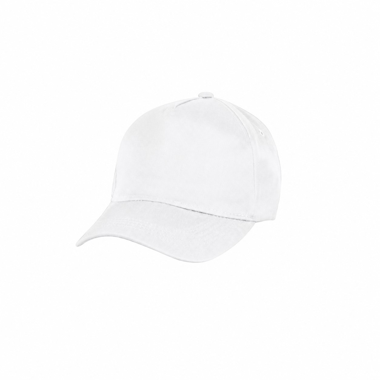Five Panel Cotton Polyester Cap — White