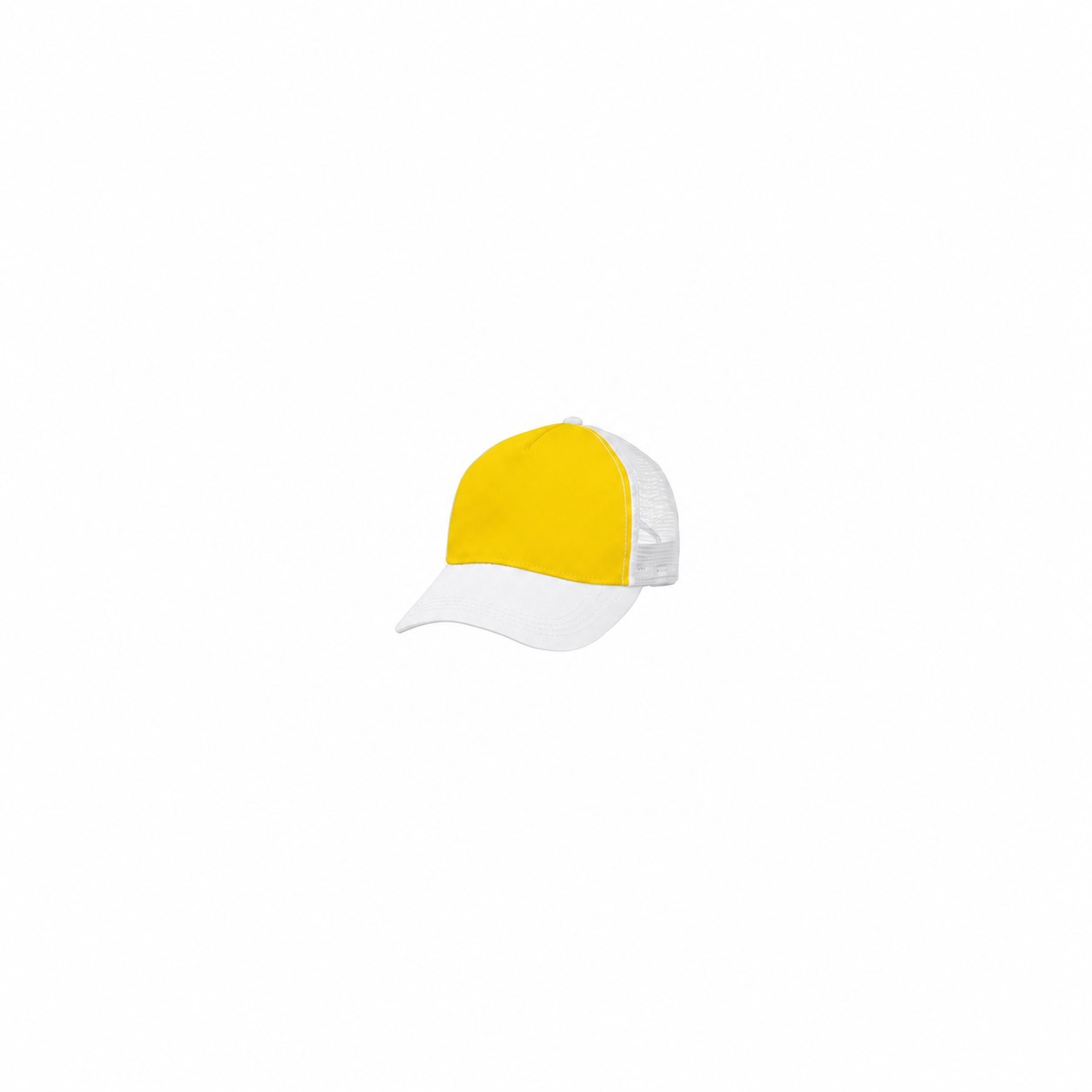 Structured Five Panel Trucker Cap — Yellow/White