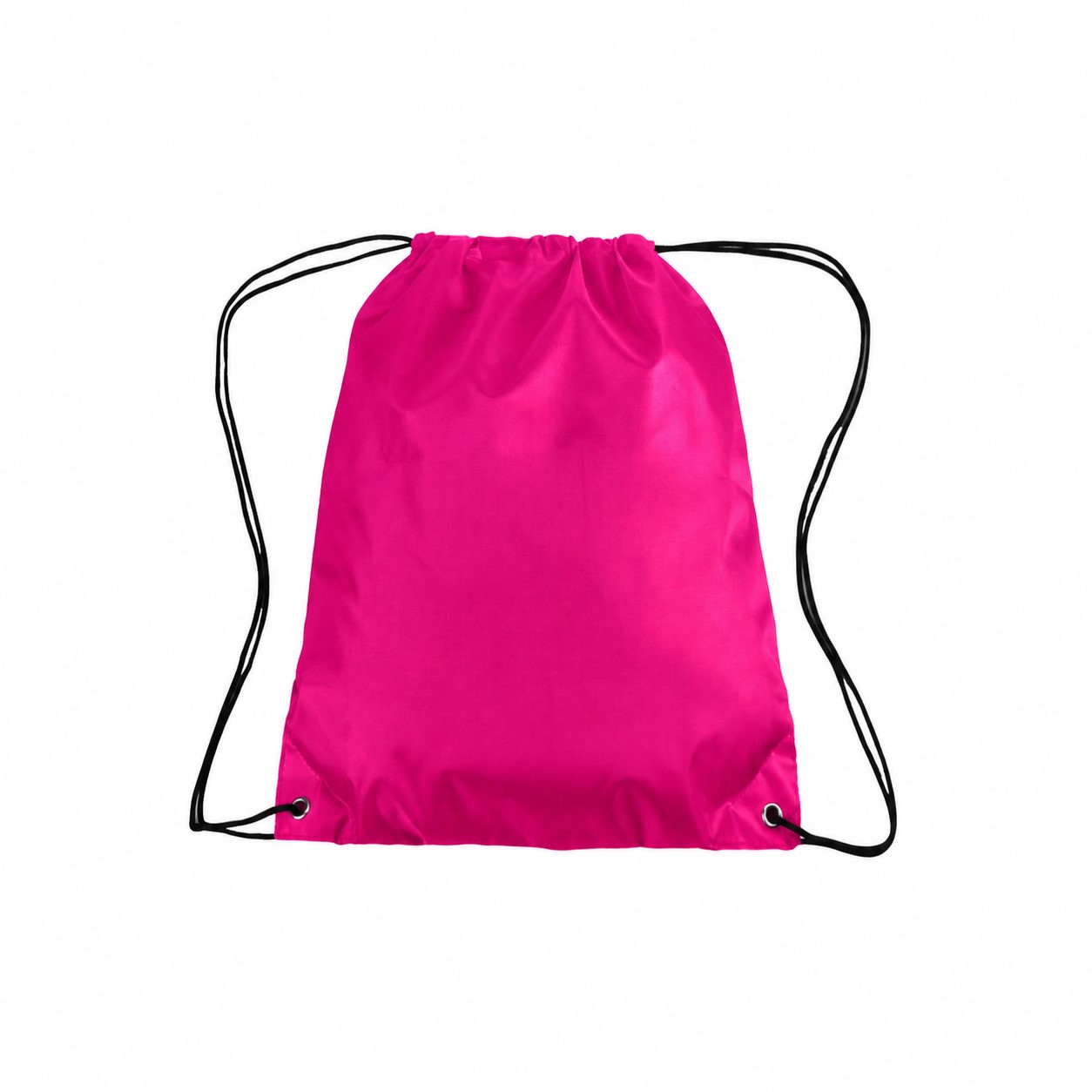 210D Polyester Classic Drawstring Bag — Fuchsia Pink