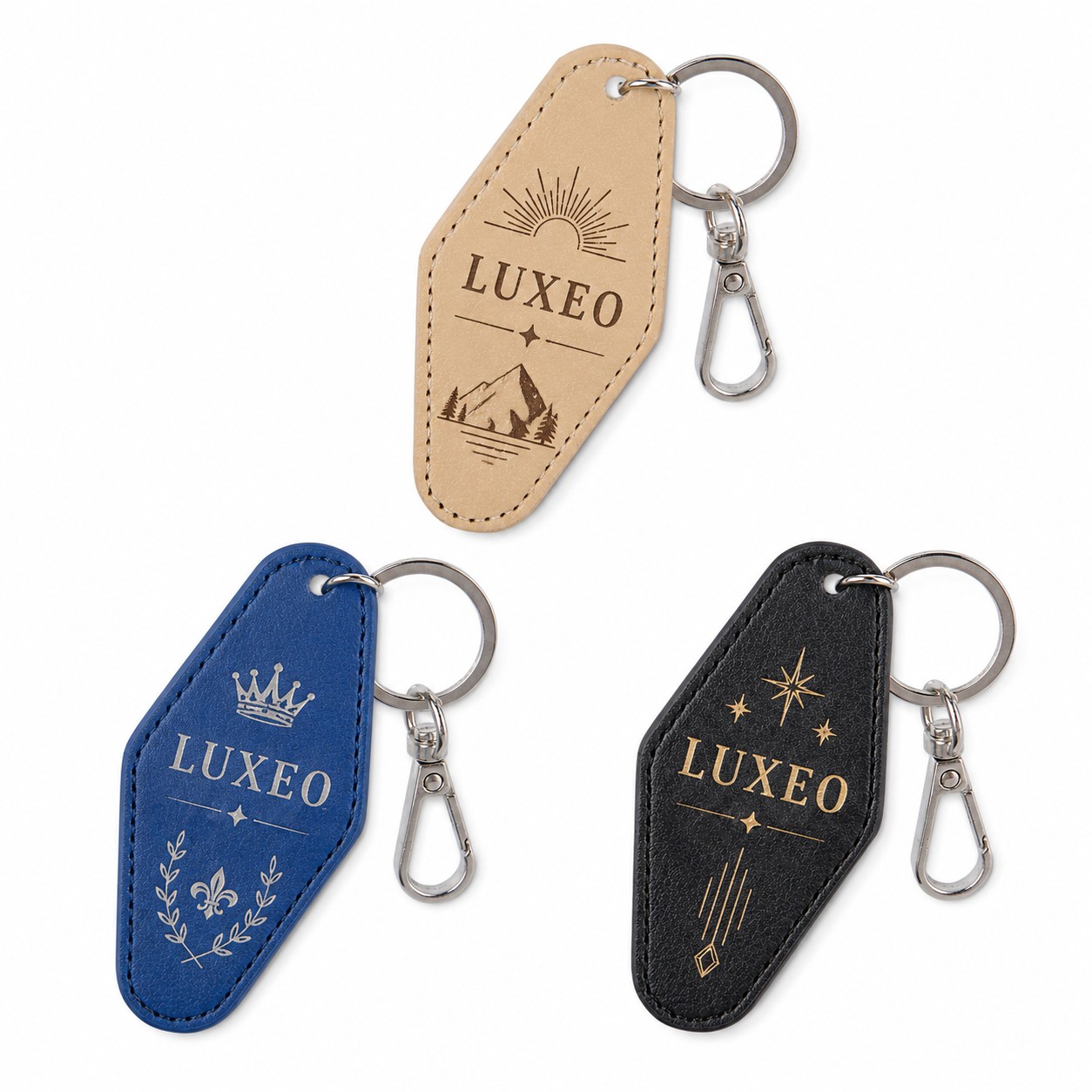 Diamond PU Key Tag Keychain