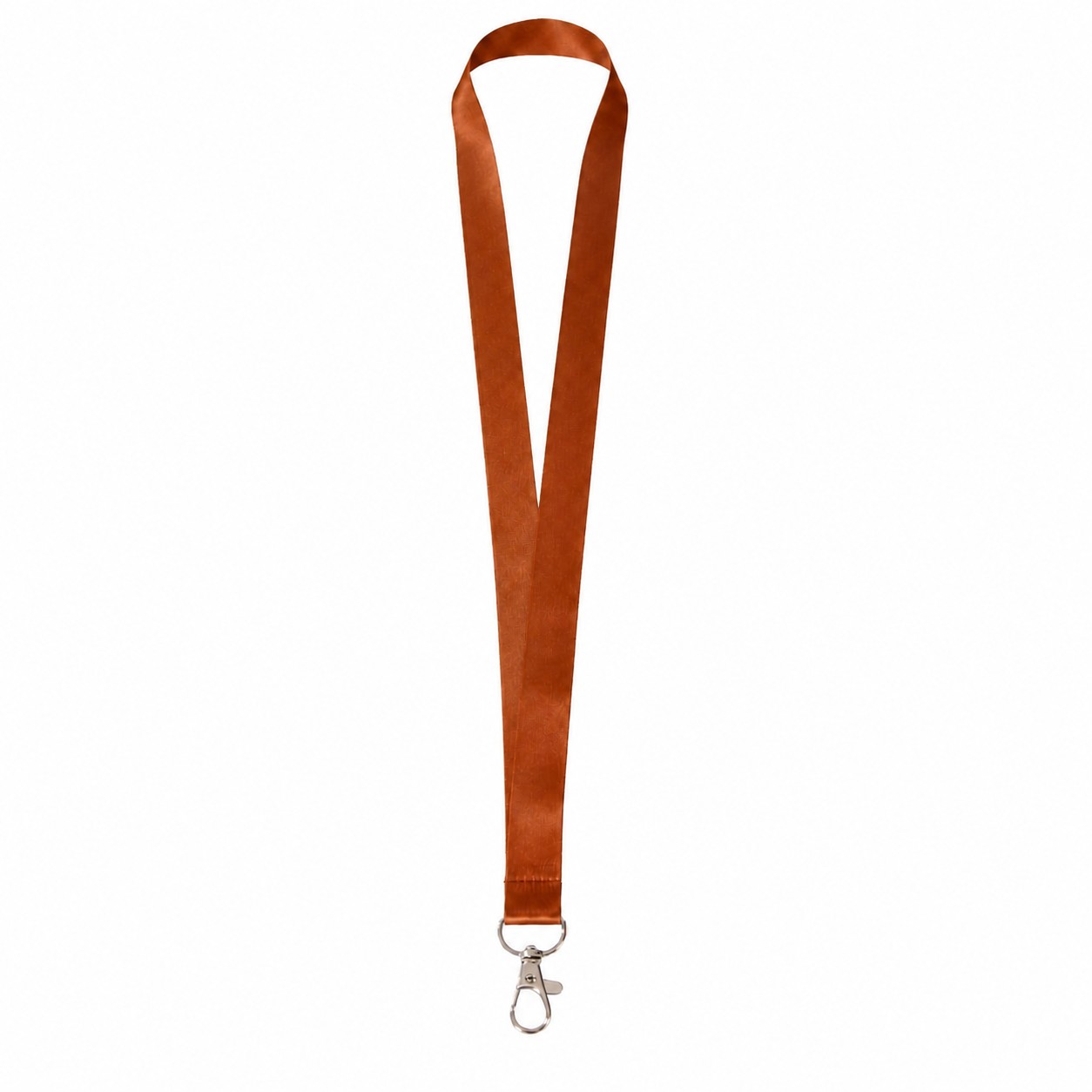 Polyester Lanyard With Attachment Options — Copper Brown
