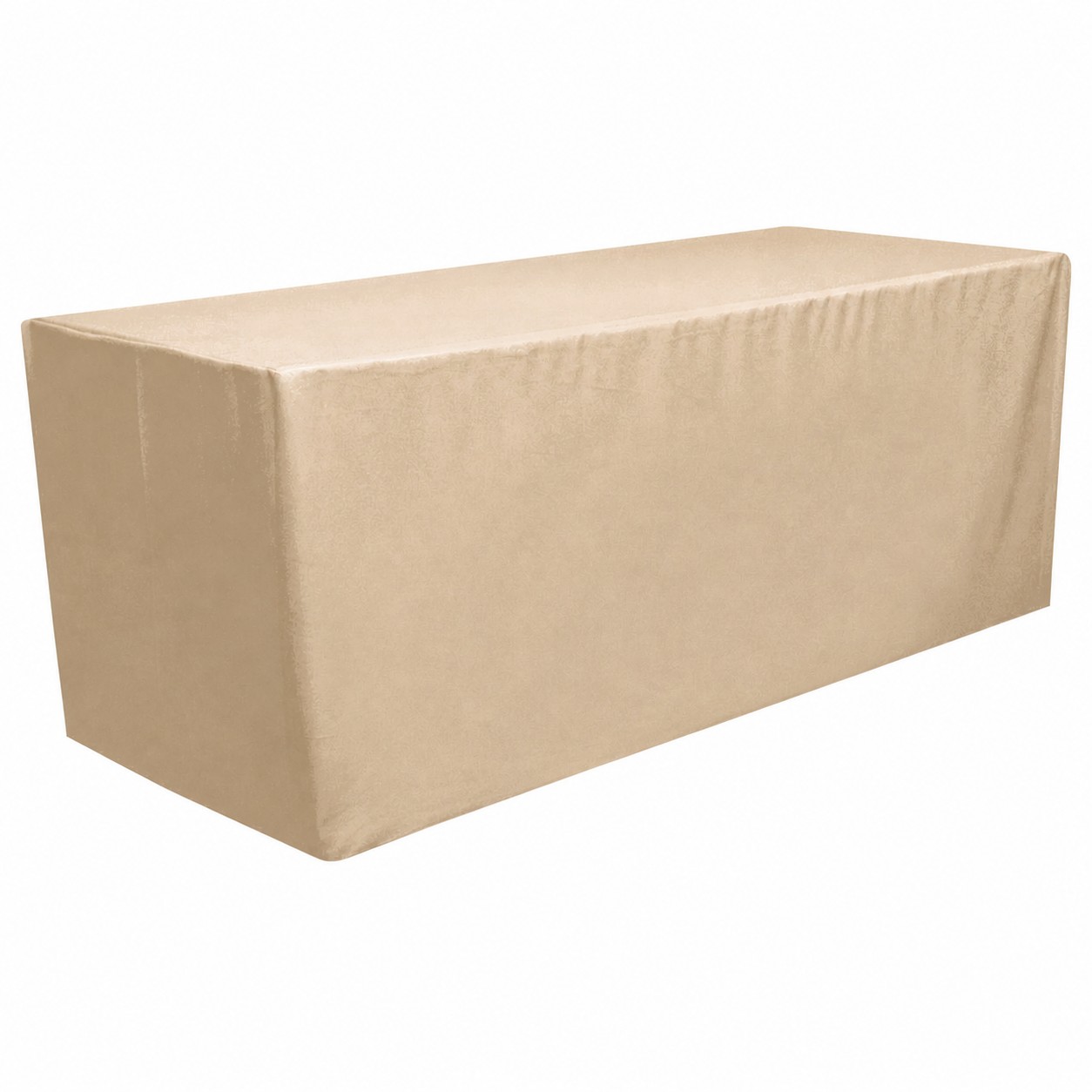 6-Foot Fitted Polyester Table Cover — Beige