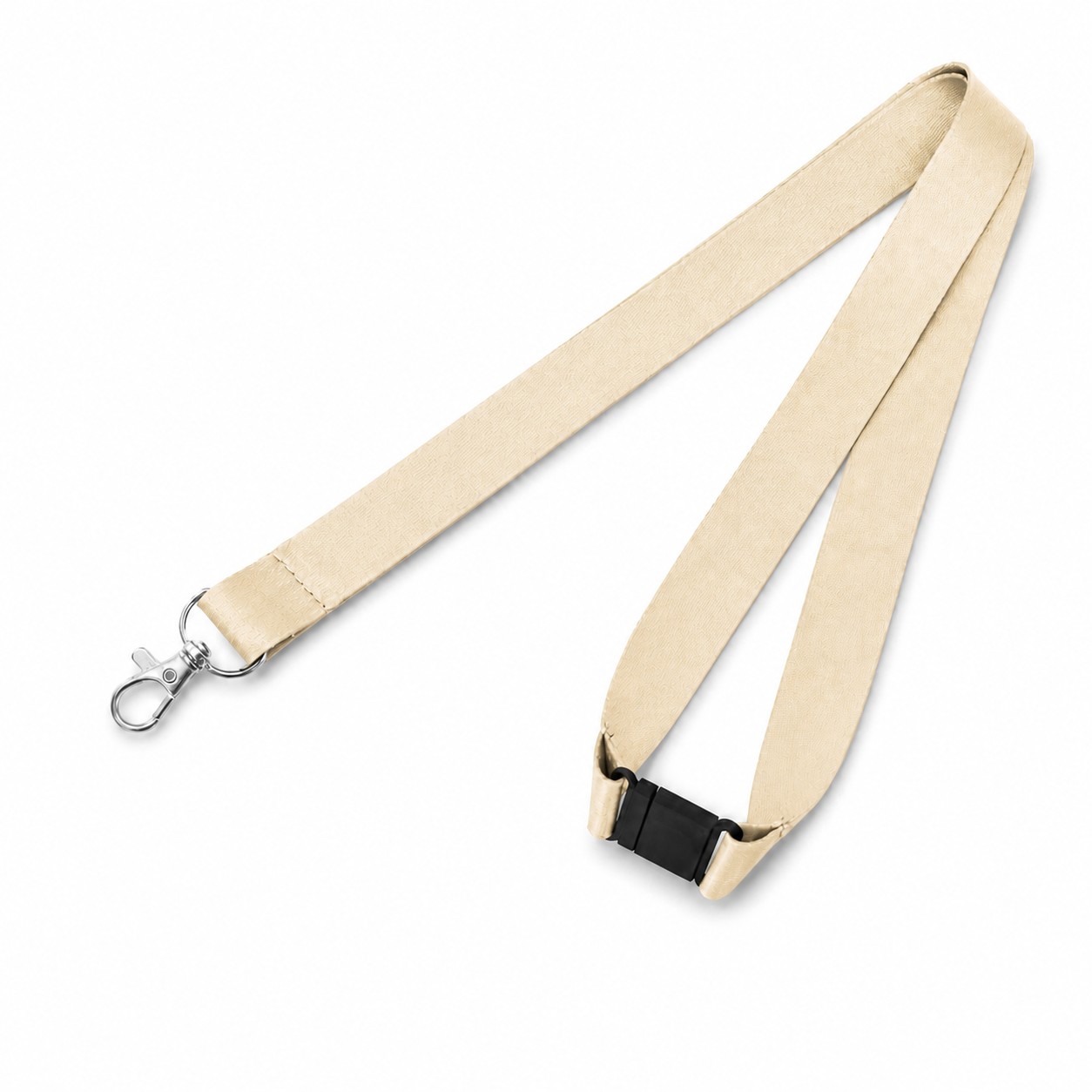 Polyester Breakaway Lobster Clip Lanyard — Natural Beige