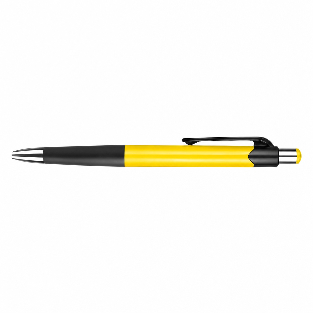 Smooth Plastic Click Ballpoint Pen — Yellow