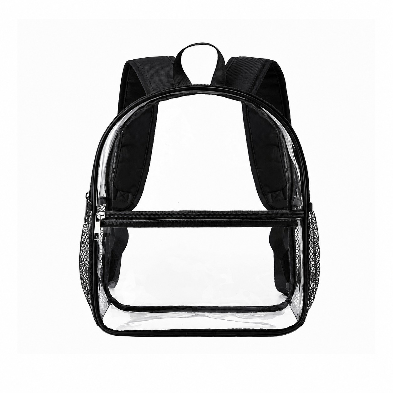 Wide Strap Clear Backpack — Black