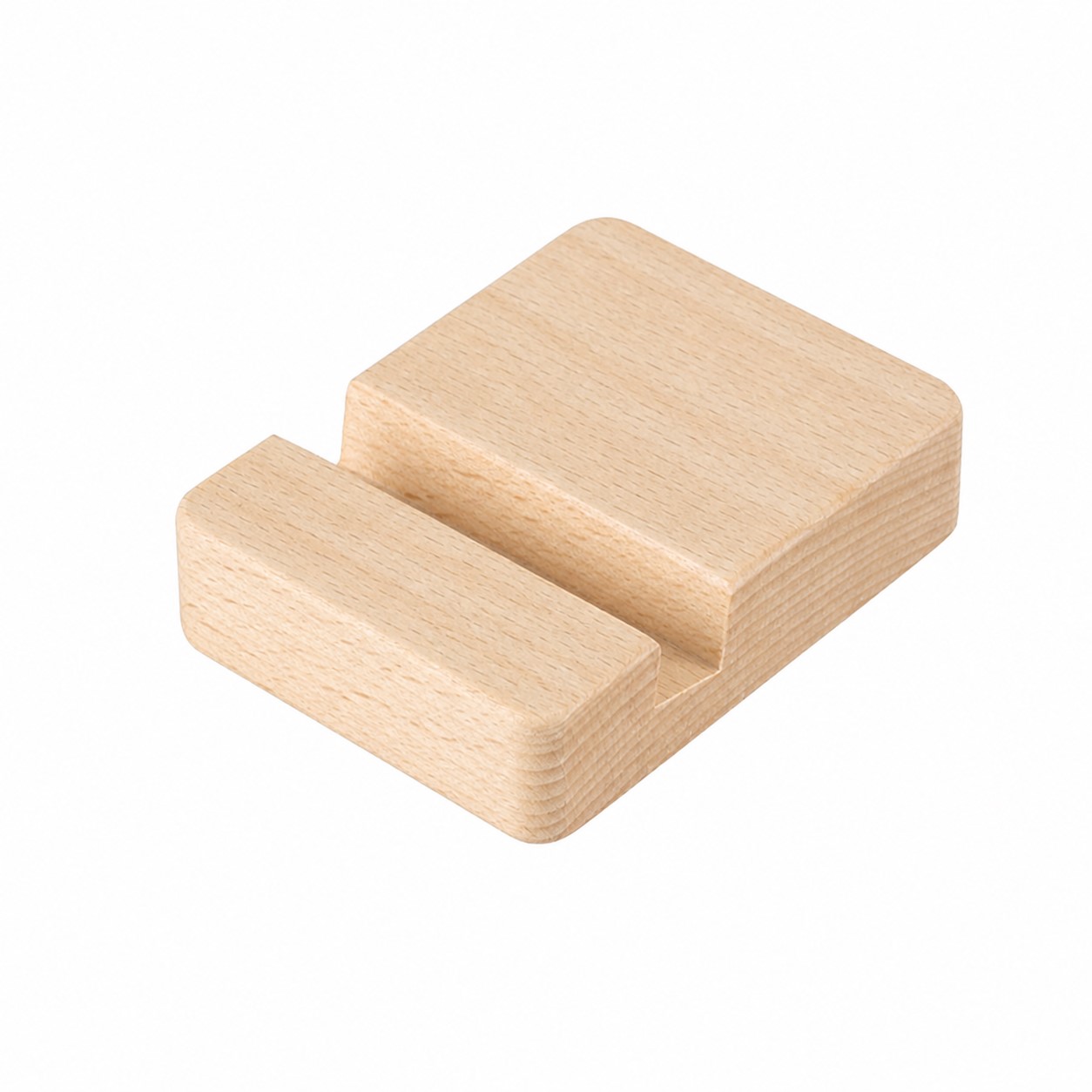 Beech Wood Desktop Phone Stand — Natural Beige