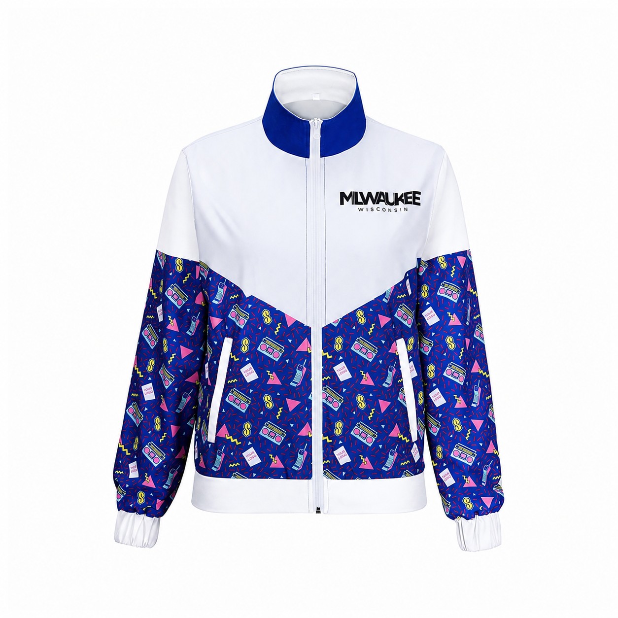 Retro Full Zip Track Jacket — Clear White
