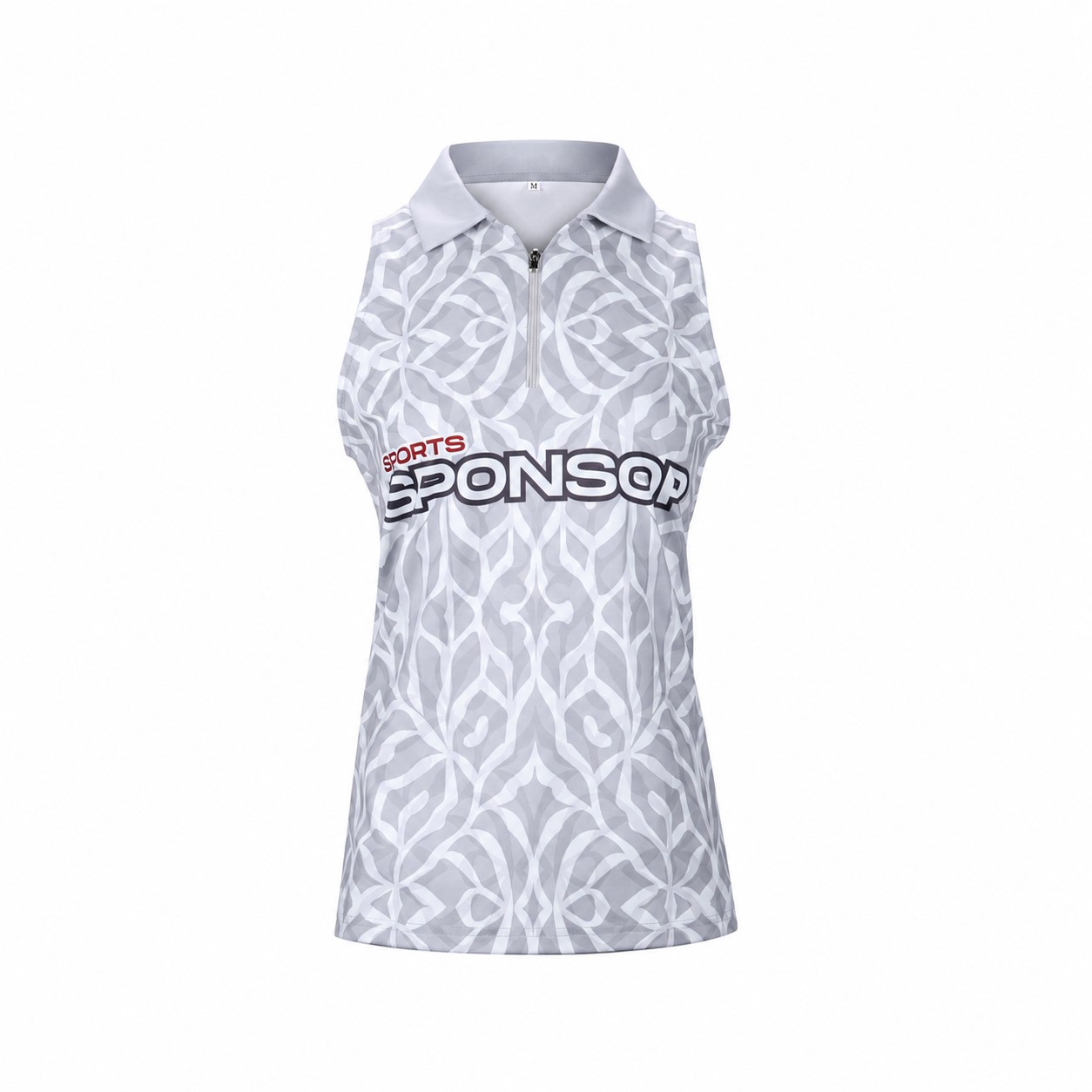 Women's Sleeveless Athletic Polo Shirt — Silver