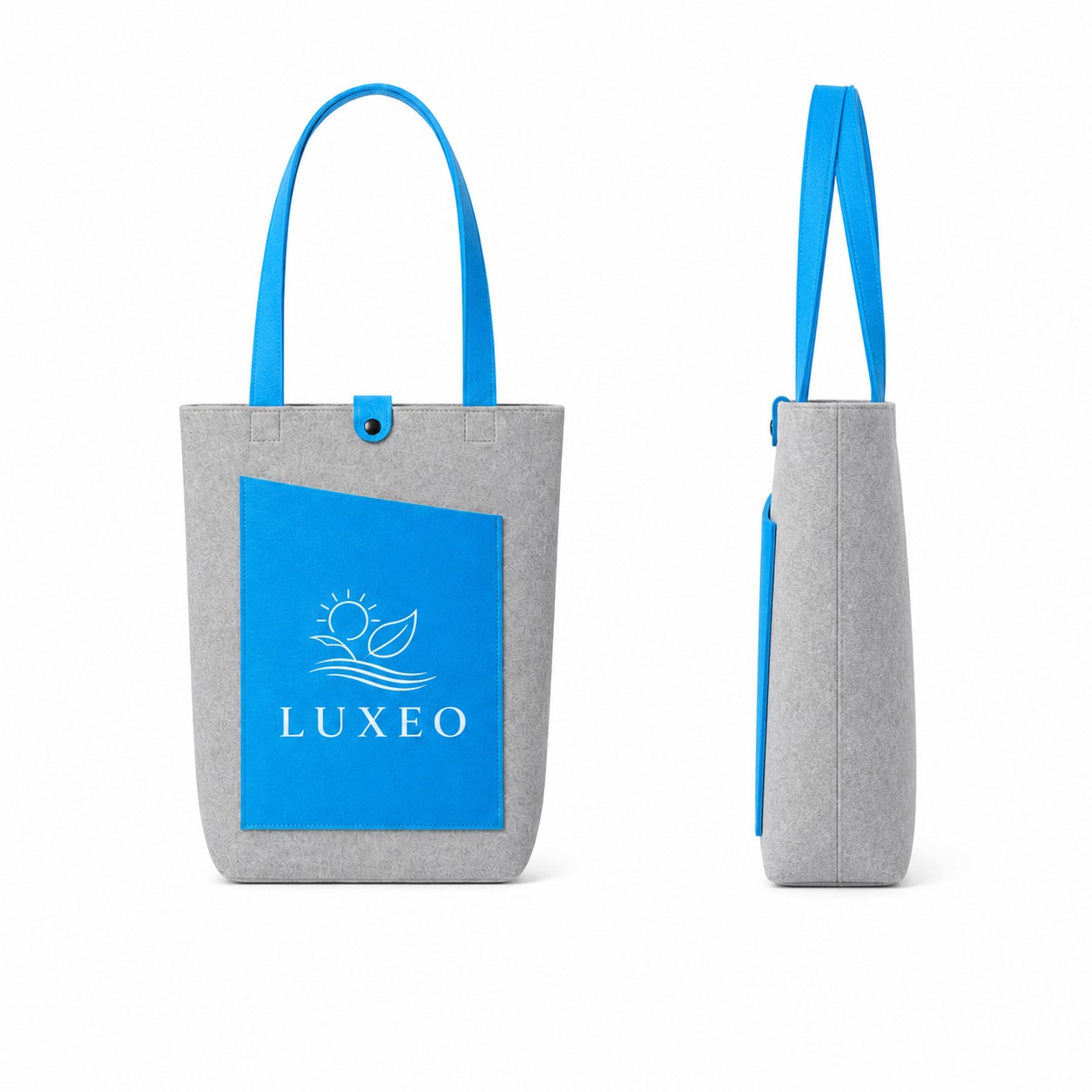 Vertical Felt Laptop Tote With Front Pocket
