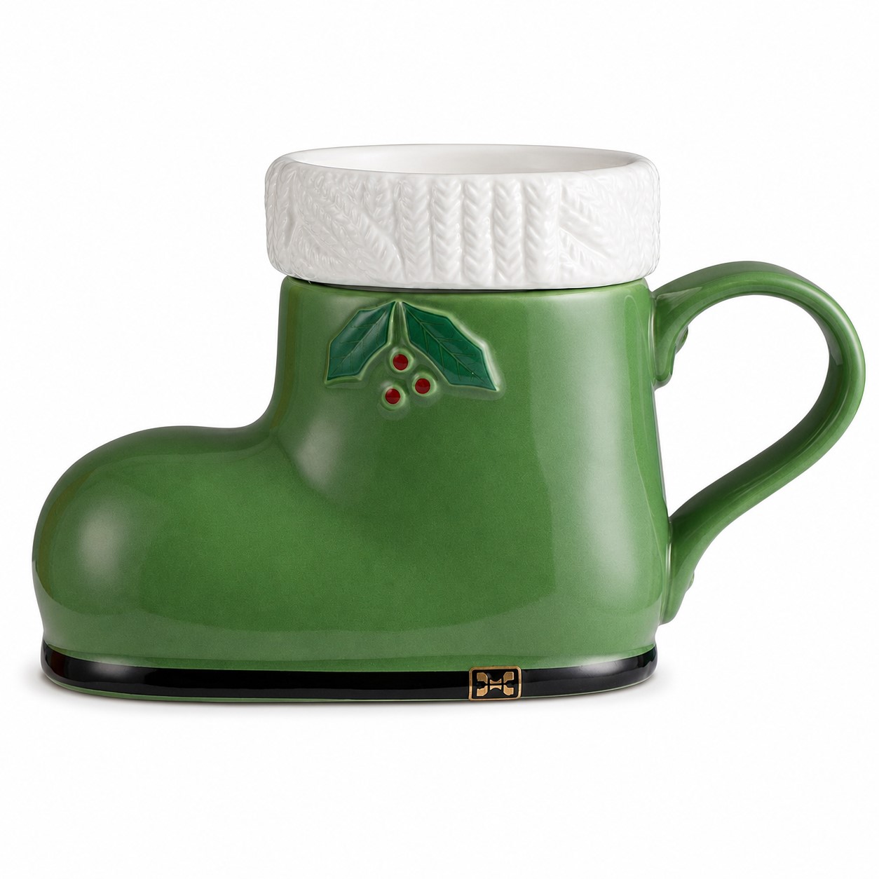 Wide Mouth Ceramic Christmas Boot Mug — view 2