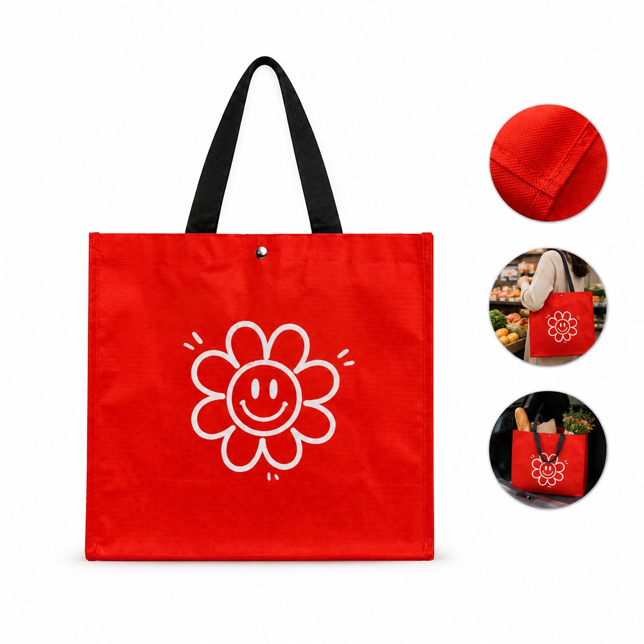 Large Laminated Non-Woven Grocery Tote
