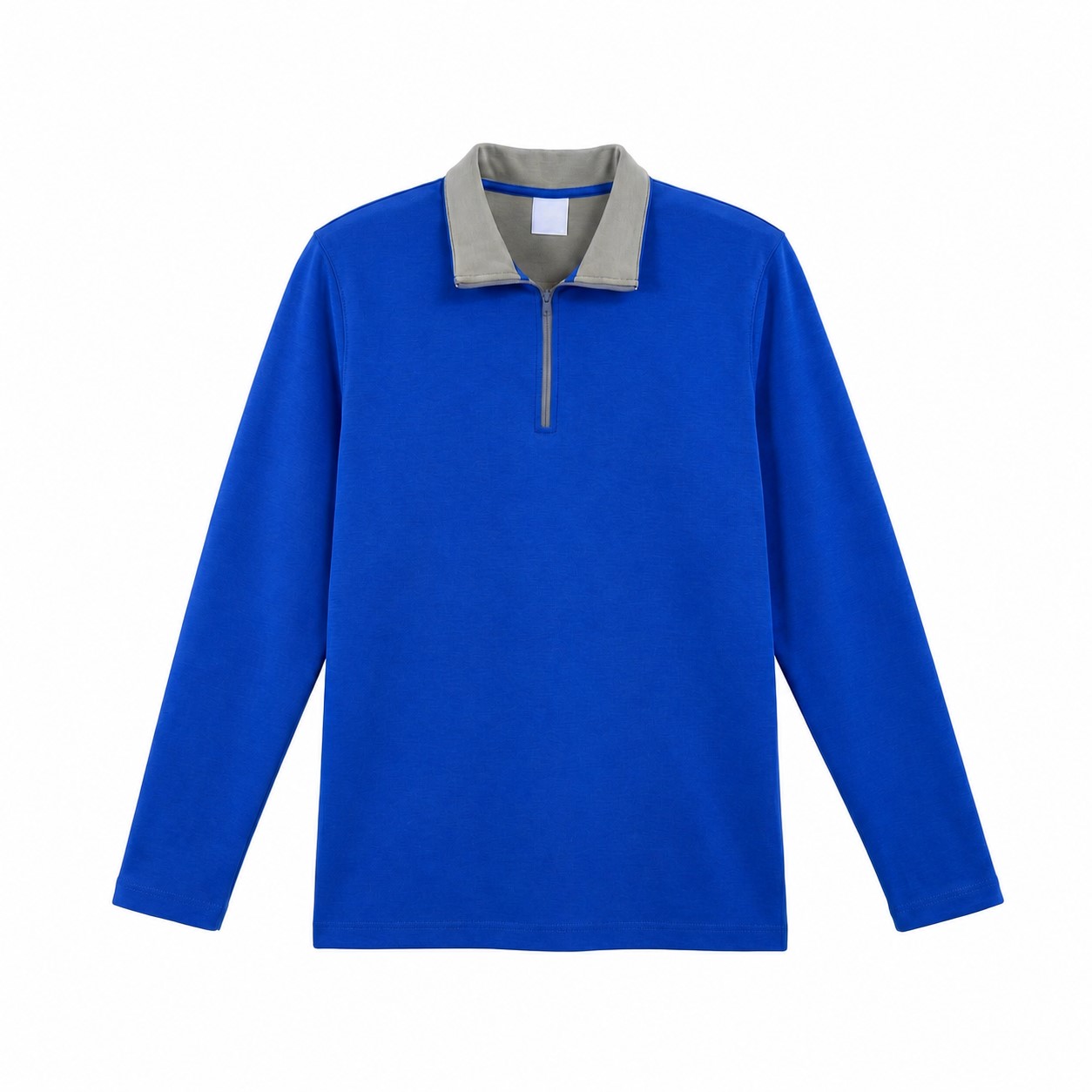 Men's Cotton-Blend Quarter-Zip Pullover — Royal Blue