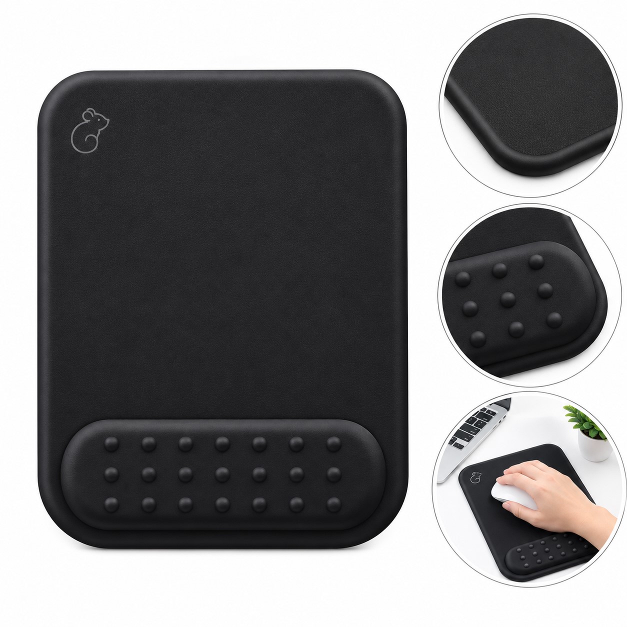 Silicone Mouse Pad With Raised Wrist Support