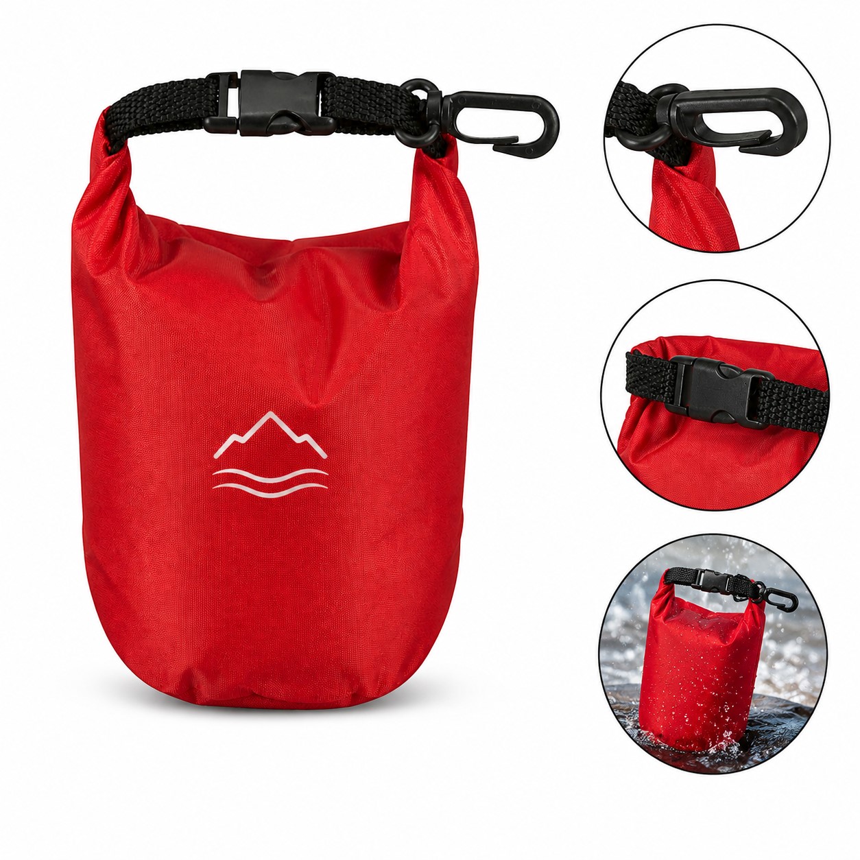 Compact Polyester Roll Top Pouch — view 1