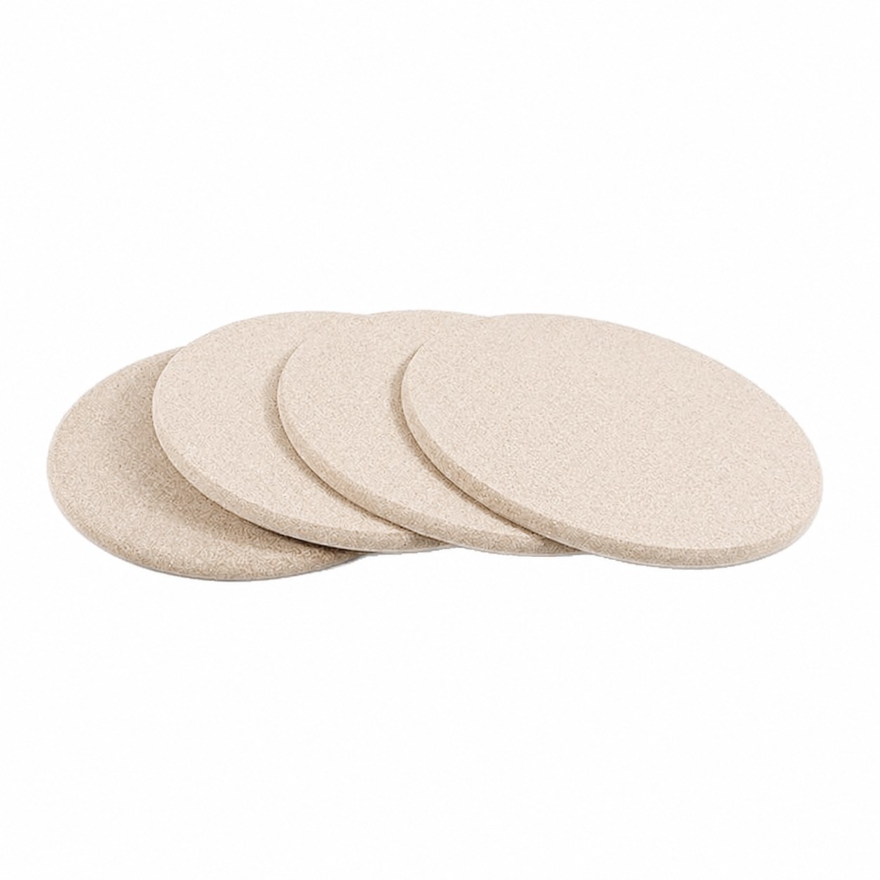 Round Cork Beverage Coaster Set — Natural Beige