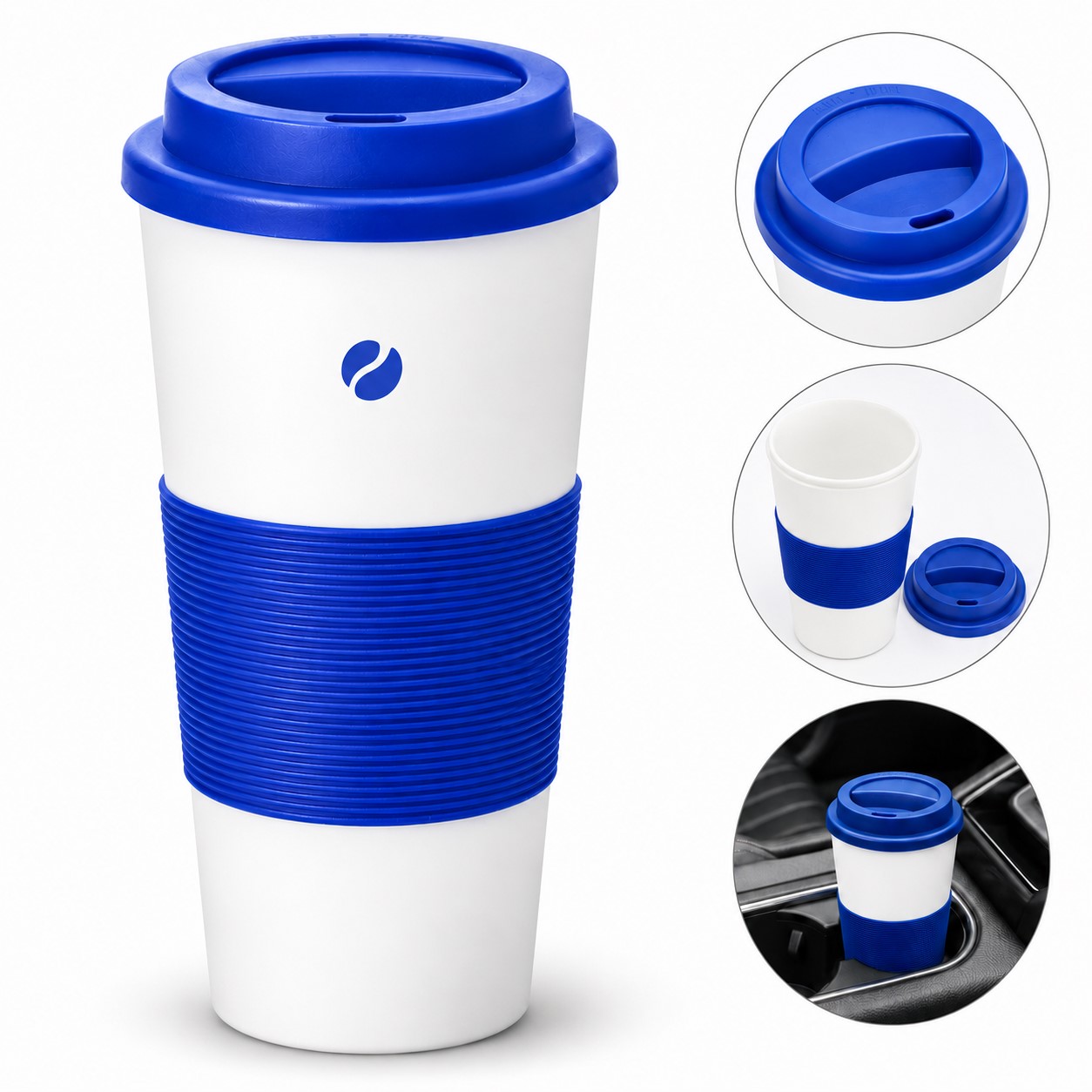 Ribbed Grip Stainless Steel Insulated Mug