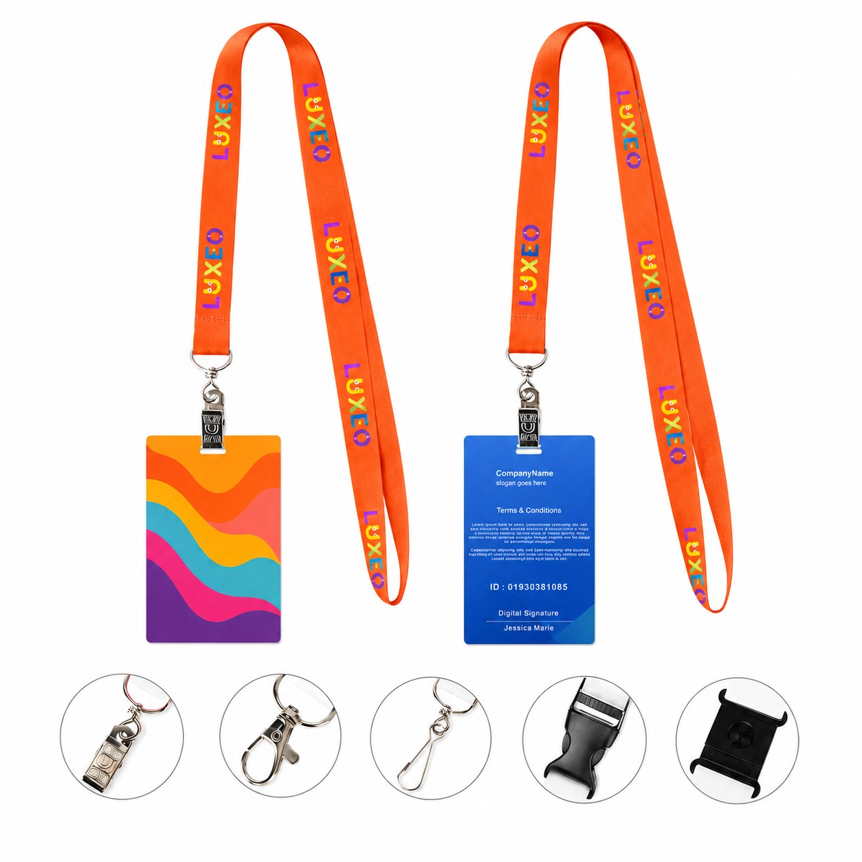 Laminated PVC Card Lanyard Set