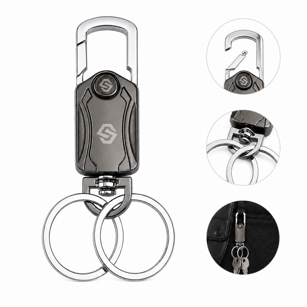 Metal Spinner Keychain With Bottle Opener Stand
