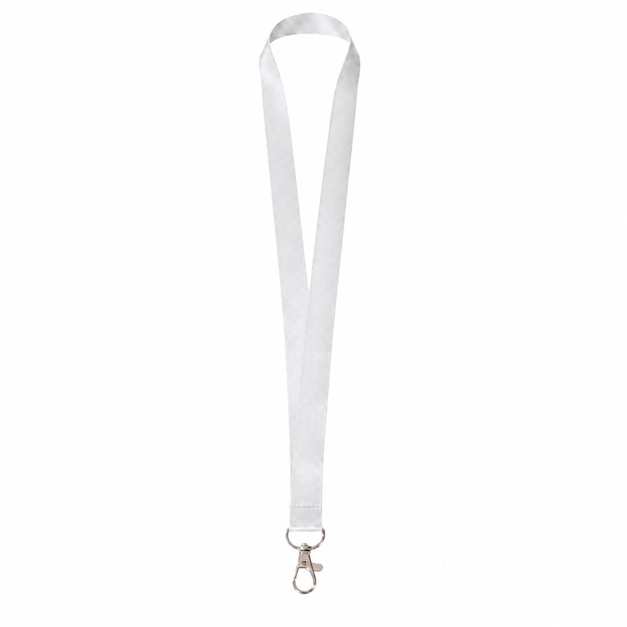 Polyester Lanyard With Attachment Options — White