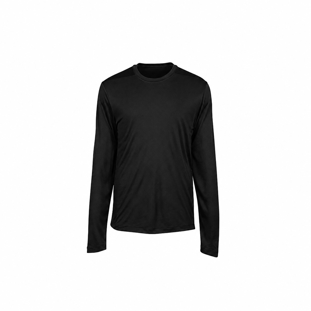 Men's Four-Ounce Polyester Long Sleeve Performance Tee — Black