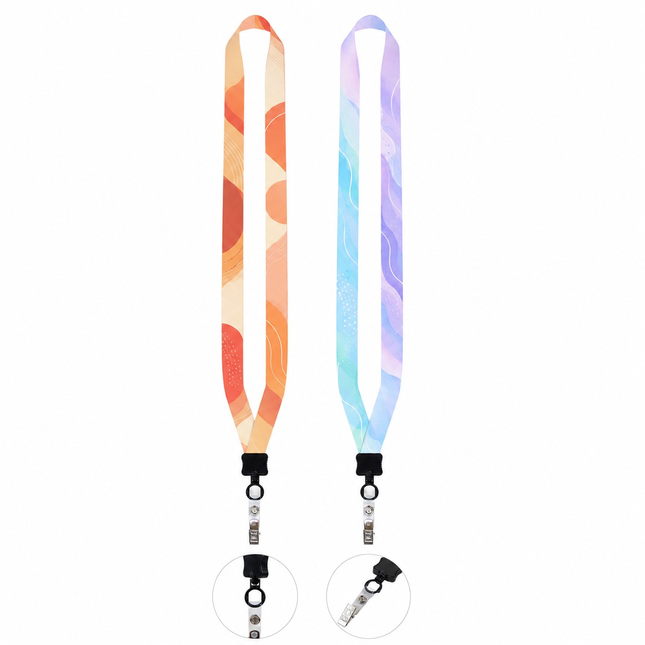 Clamshell Bulldog Clip Polyester Lanyard