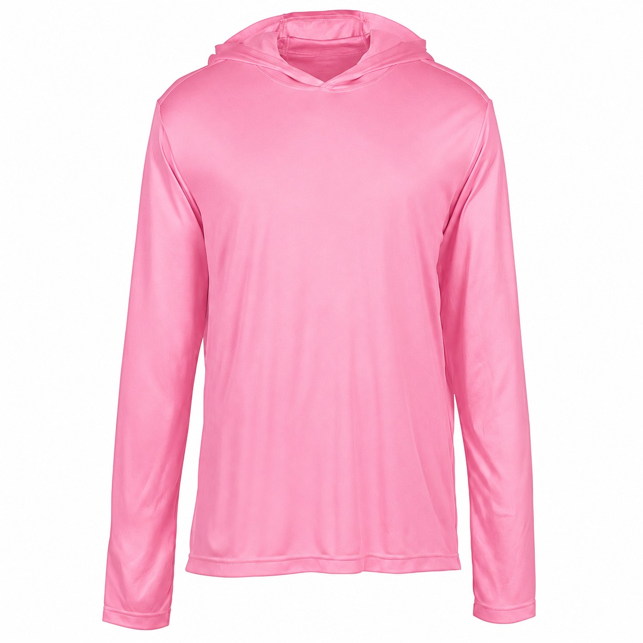 Polyester Hooded Long Sleeve Shirt — Pink