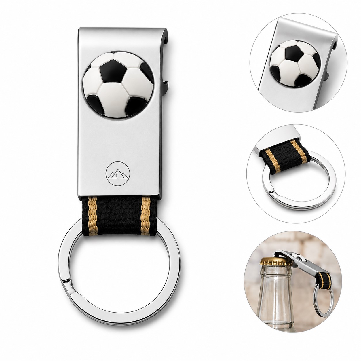 Soccer Ball Zinc Alloy Bottle Opener