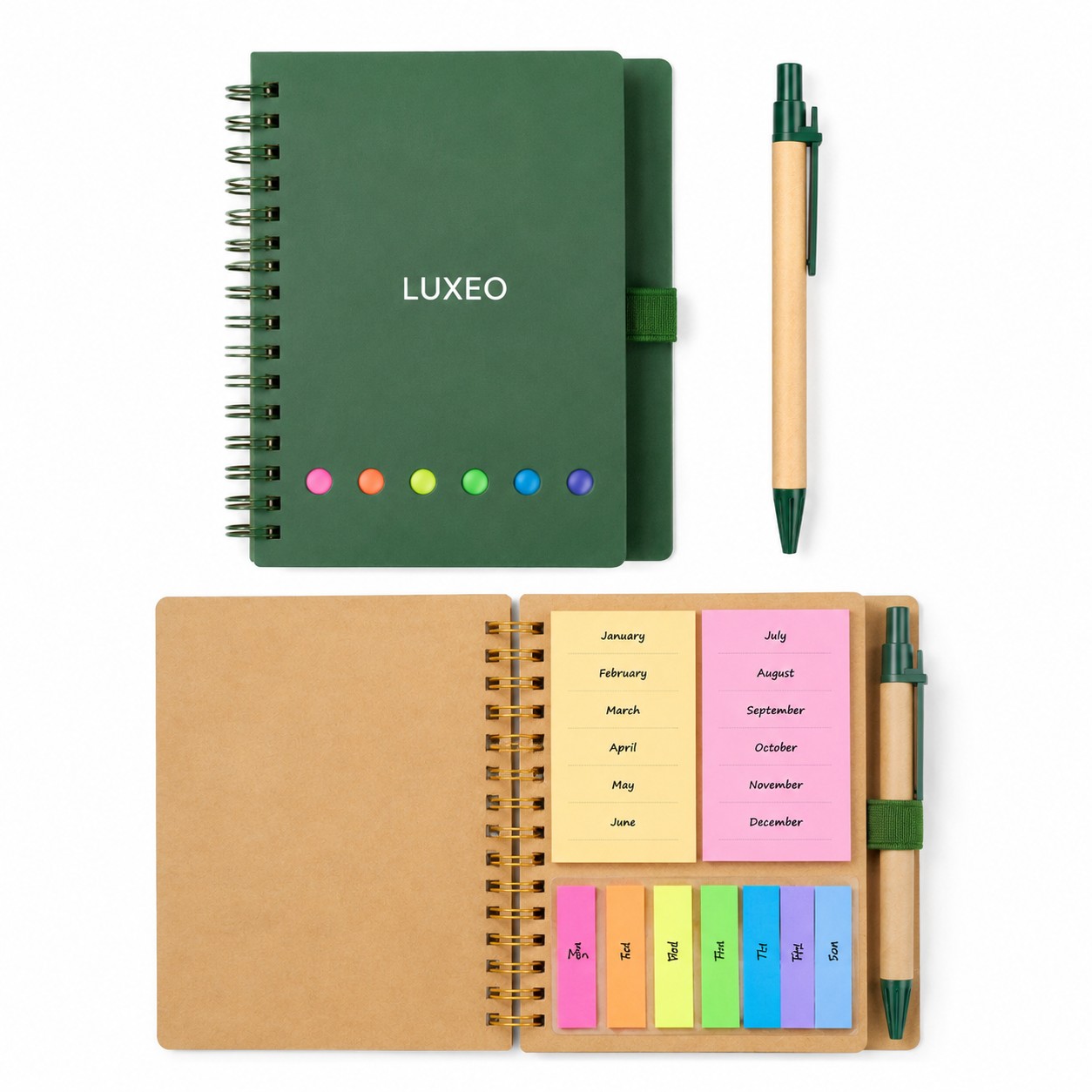 Mini Spiral Notebook Sticky Pad Set