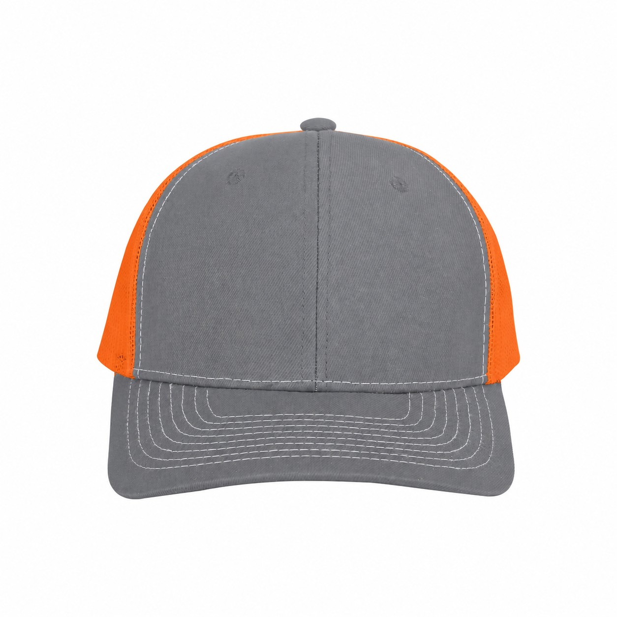 Cotton Adjustable Snapback Cap — Gray/Orange