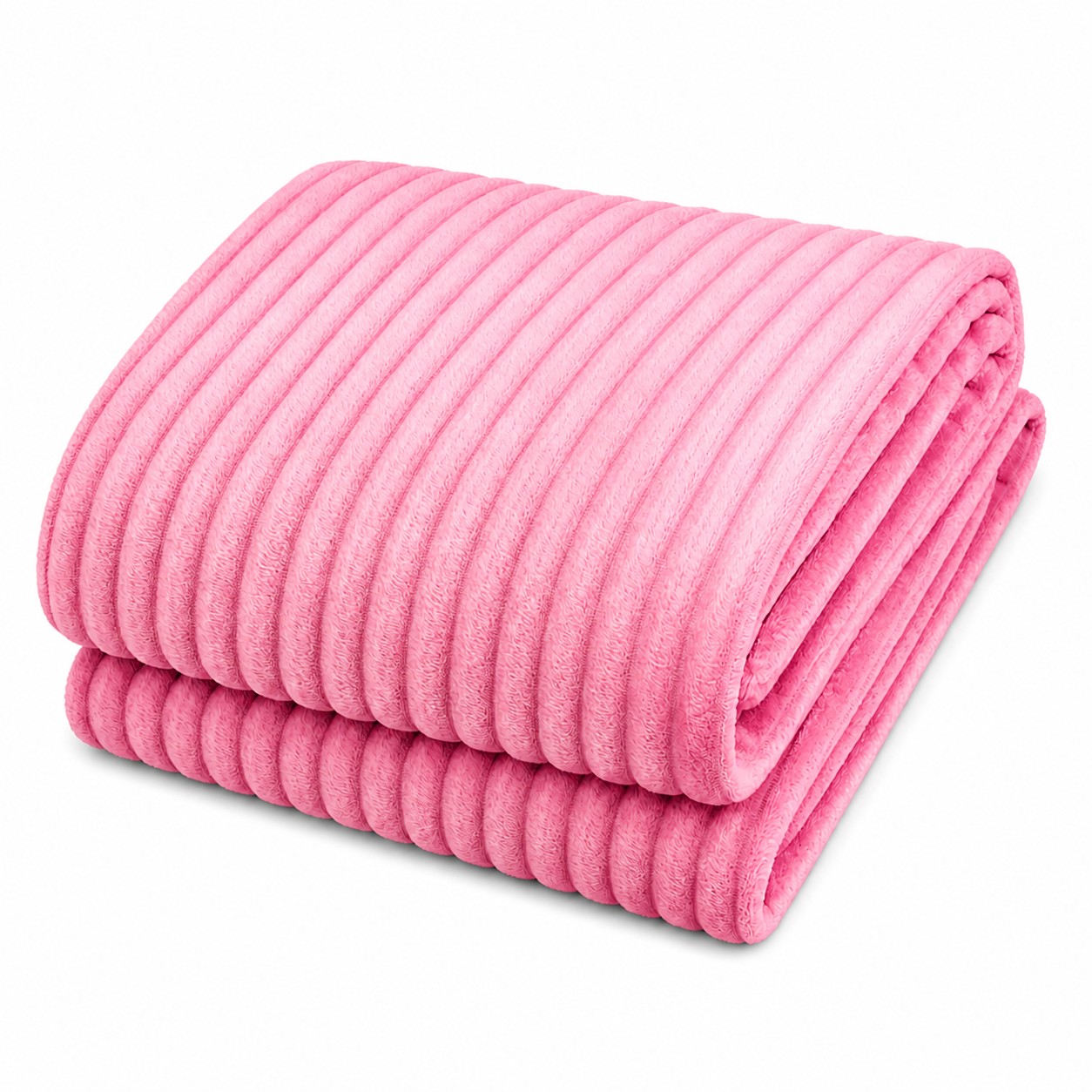 Ribbed Cashmere Flannel Blanket — Pink